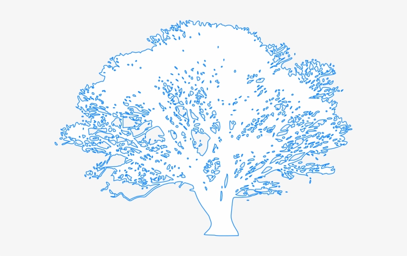 Original Png Clip Art File White Tree Blue Outline, transparent png