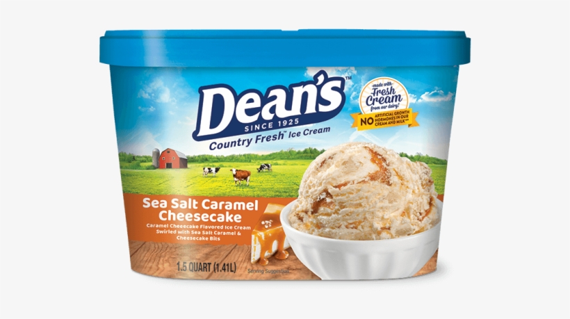 Dean's Premium Sea Salt Caramel Cheesecake Ice Cream - Sea Salt Caramel Cheesecake Ice Cream, transparent png