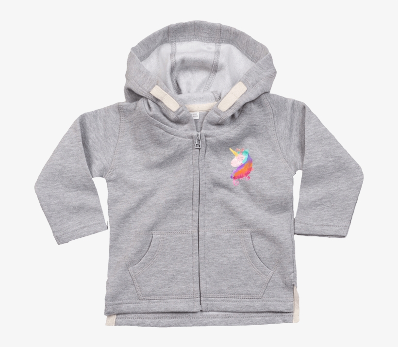 Sweat Bébé Zippé À Capuche Watercolor Unicorn Par Pinkglitter - Sweat À Capuche Bébé Zippé Young, Wild, transparent png
