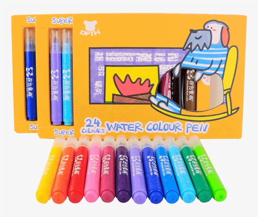 Children's Watercolor Pen Set 12 Color 24 Color Painting - Crayon, transparent png