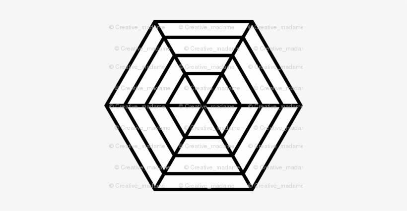 Hexagonal Cobwebs Initial Design - Spiderweb Clipart Black And White, transparent png