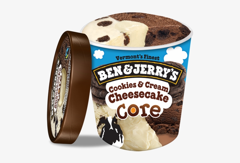 Cookie & Cream Cheesecake Core Ice Cream, - Ben And Jerry's Ice Cream, transparent png