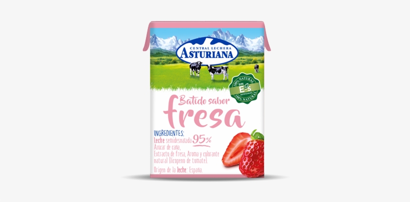 Batido De Fresa - Central Lechera Asturiana, transparent png