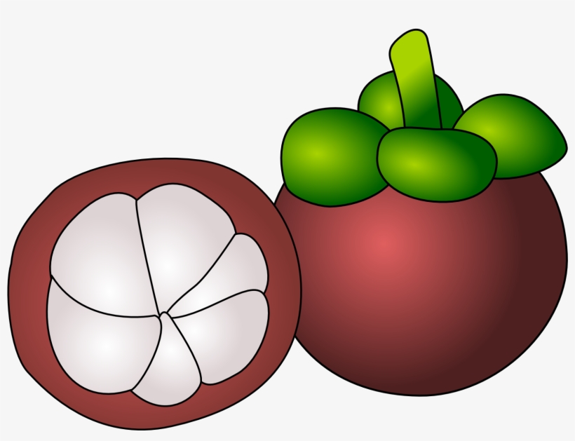 Purple Mangosteen Thai Cuisine Cartoon Food Drawing - Mangosteen Clipart, transparent png