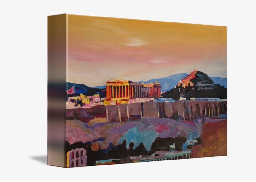 Clipart Freeuse Library Acropolis Drawing Recreation - Gallery-wrapped Canvas Art Print 10 X 7 Entitled Athens, transparent png
