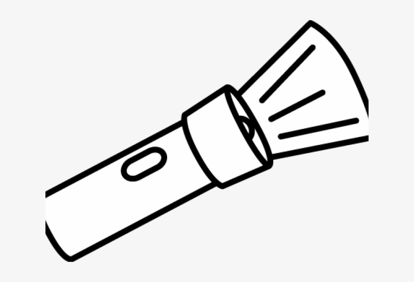 Flashlight Clipart Miniature - Flashlight Clipart Black And White, transparent png