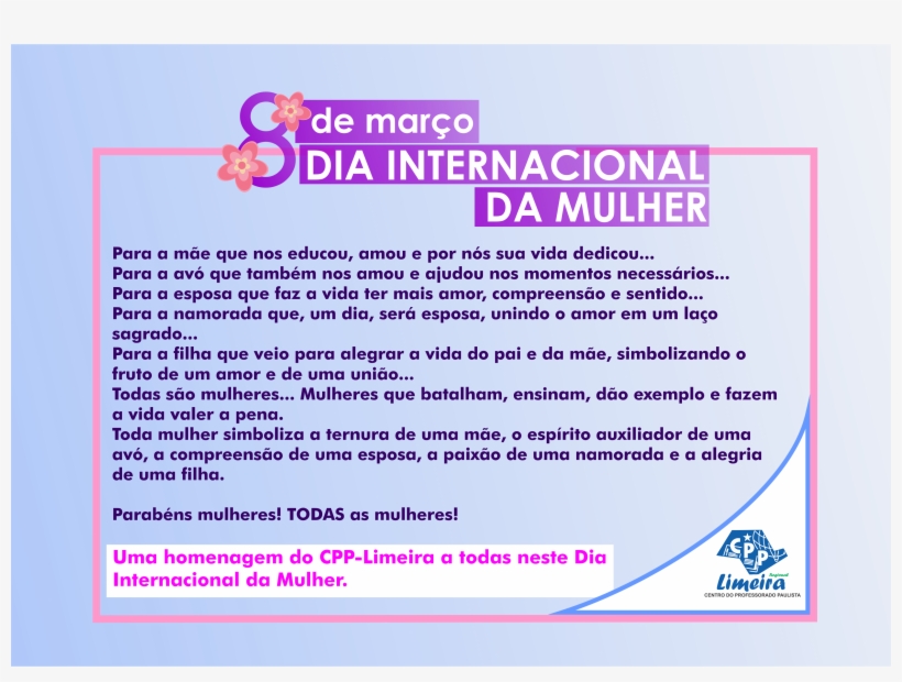 2016 Dia Da Mulher Png - Centro Do Professorado Paulista, transparent png