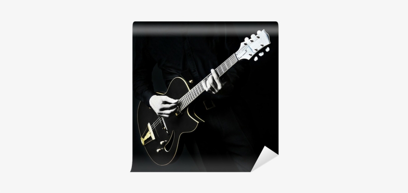Electric Guitar Guitarist Player On Black Wall Mural - Guitar, transparent png