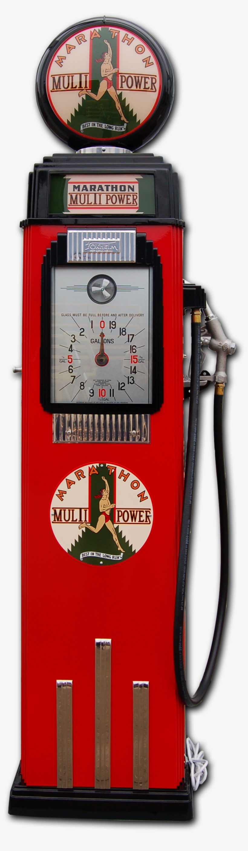 Tokheim 36b Clock Face Pump-red & Black Marathon - Gas Pump, transparent png