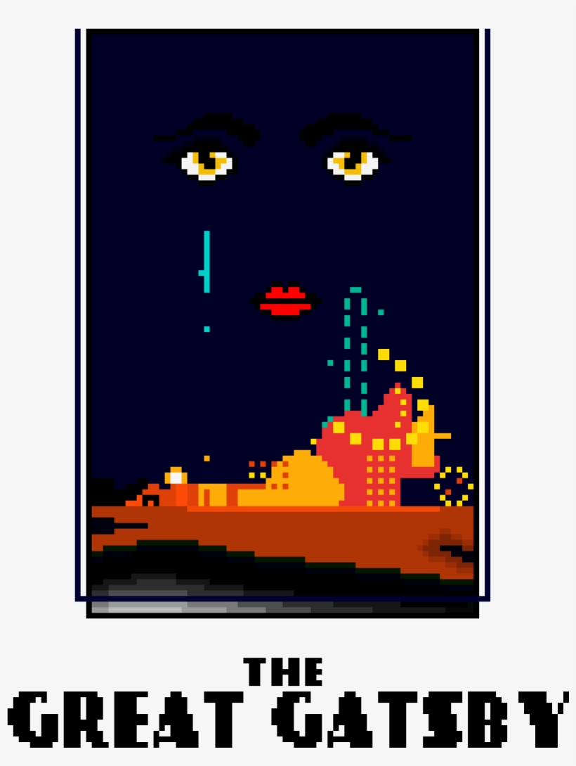 The Great Gatsby Book Cover - Great Gatsby Pixel Art, transparent png