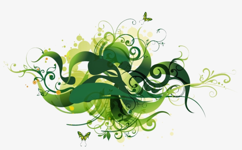 Green Floral Vector - Vector Swirls, transparent png