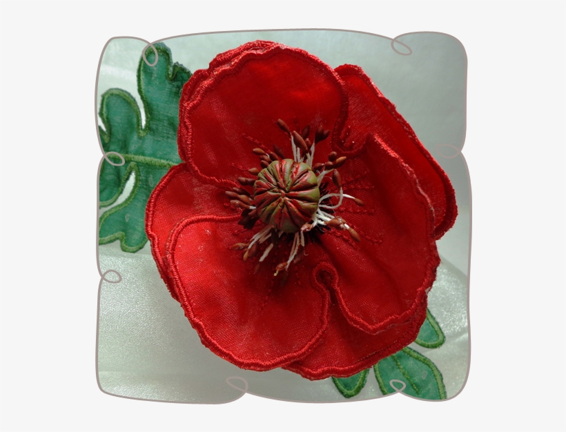 3d Red Poppy Fabric Flower - Textile, transparent png