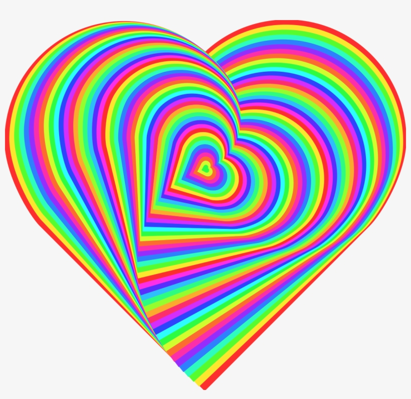 Love Heart Rainbow - Rainbow Hearts Art, transparent png