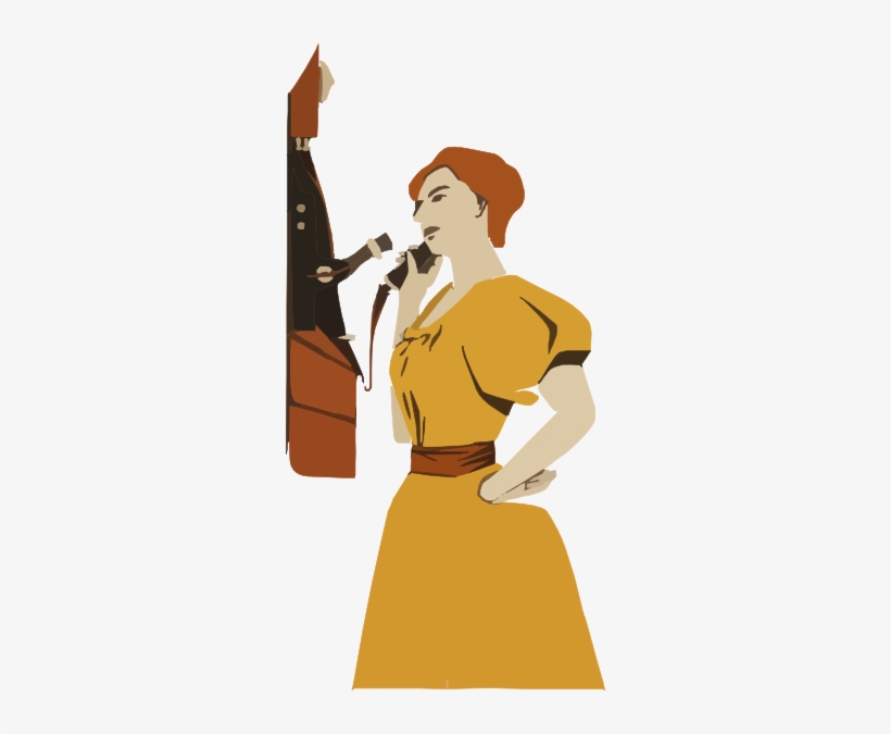 Lady Talking On The Phone Svg Clip Arts 294 X 595 Px, transparent png