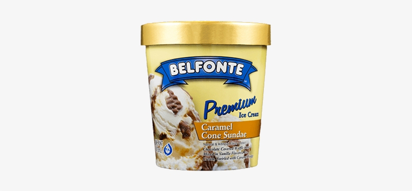Caramel Cone Sundae - Belfonte Ice Cream, transparent png