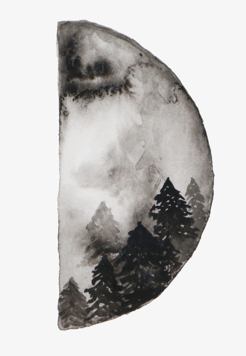 H766 - Watercolor Moon Phases, transparent png