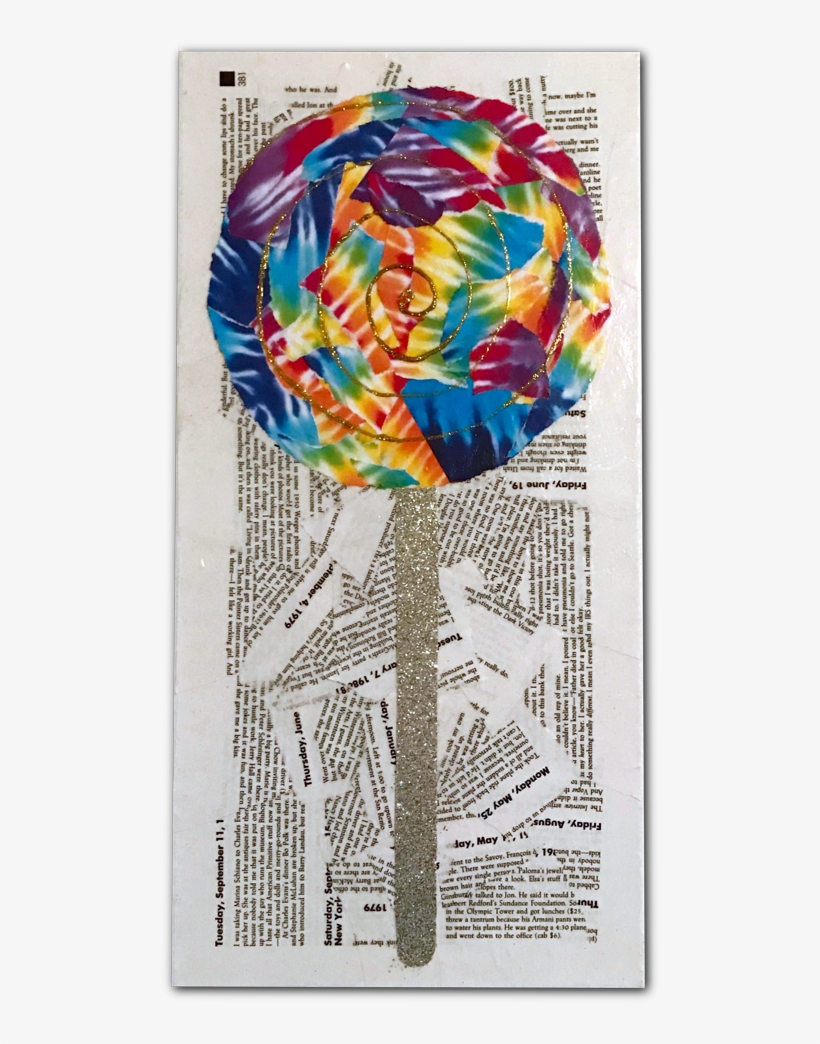 Paper Mache Tie Dye Lolli Pop On Canvas - Craft, transparent png
