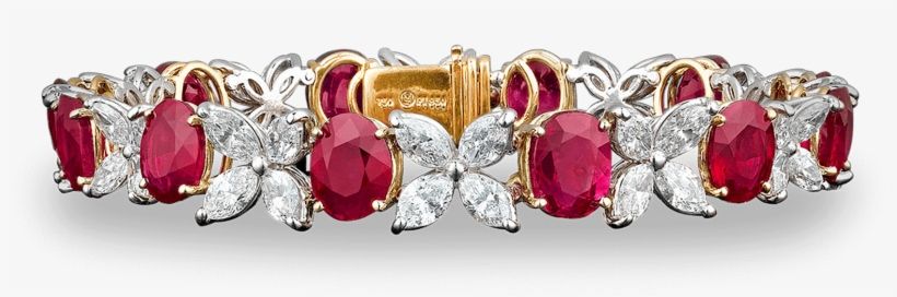 Untreated Burma Ruby And Diamond Bracelet, - Ruby, transparent png