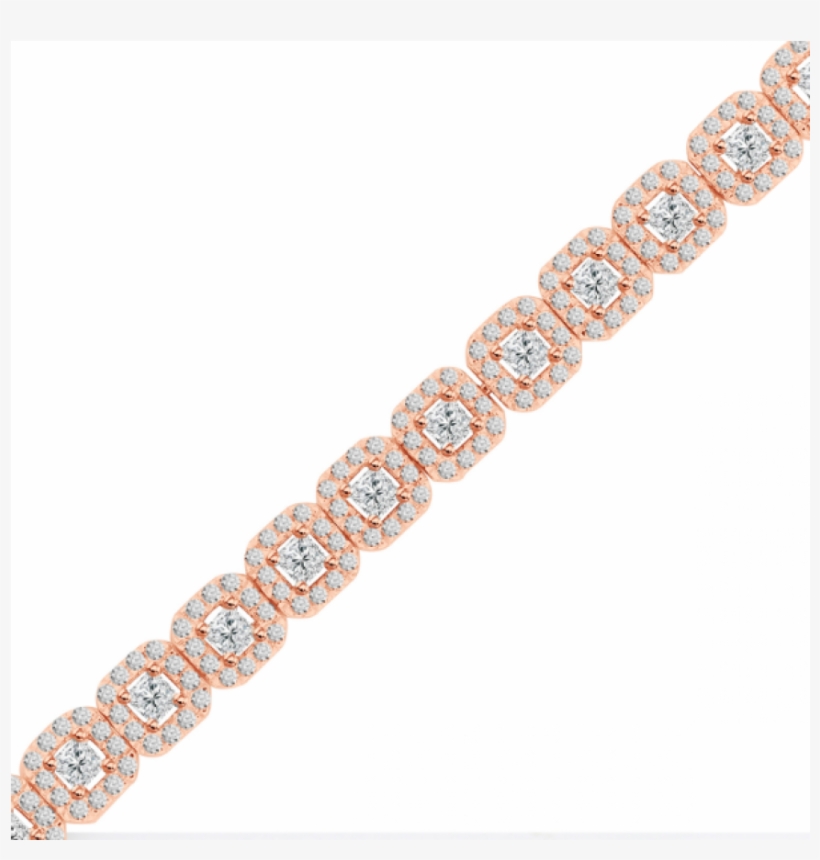 Square Box Design Diamond Bracelet In 18ct Red Gold - Motif, transparent png