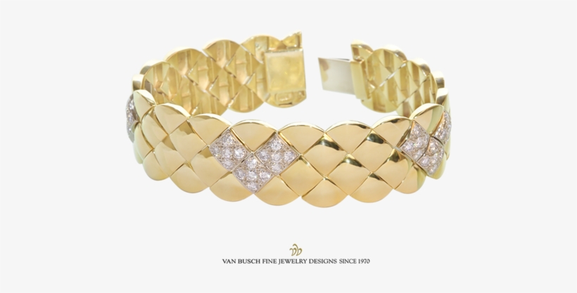 Gold And Diamond Bracelet - Gold, transparent png