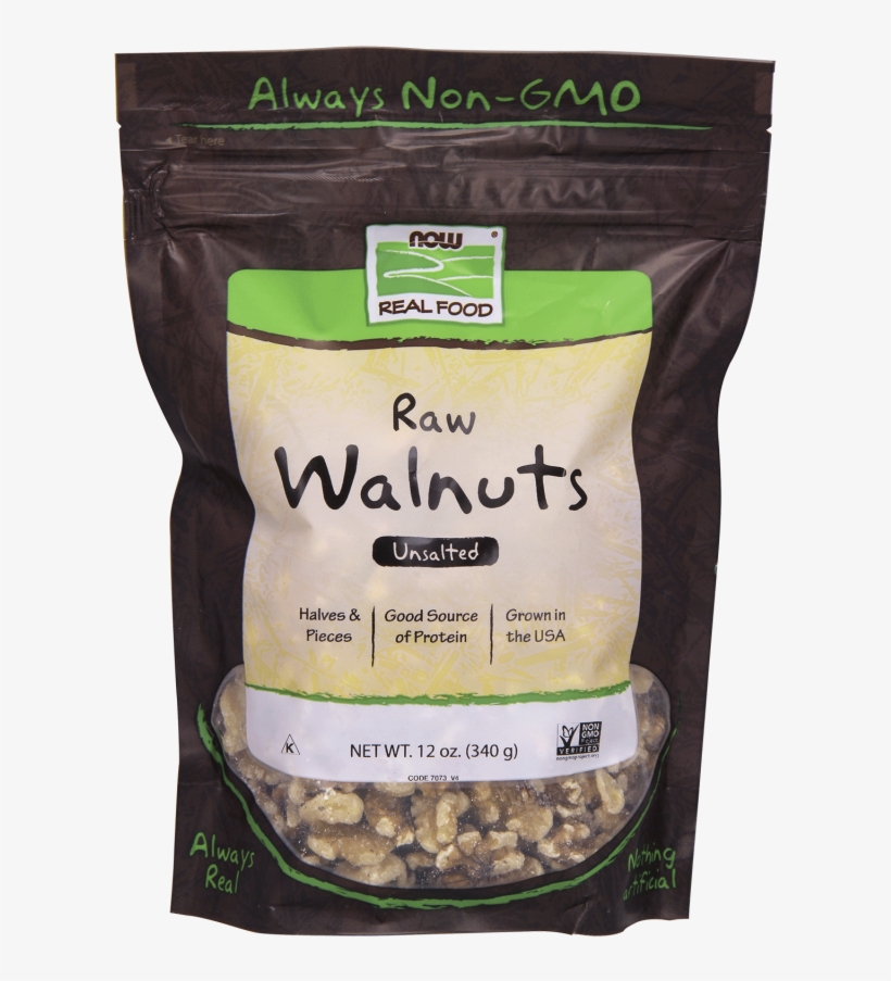 Walnuts, Raw & Unsalted - Now Foods Raw Walnuts - Non-organic - 12 Oz, transparent png