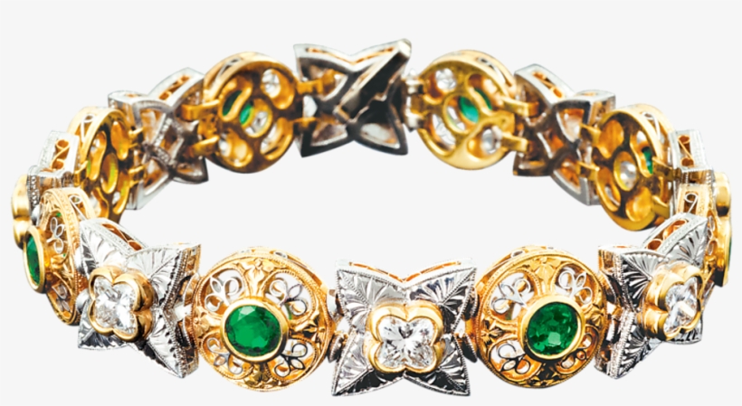Emerald And Diamond Bracelet By Beaudry - Bracelet, transparent png