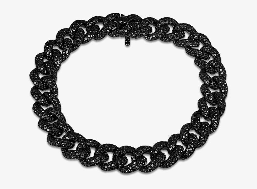 Black Diamond Chain Bracelet Jacob Co Timepieces Fine - Black Diamond Cuban Link Bracelet, transparent png