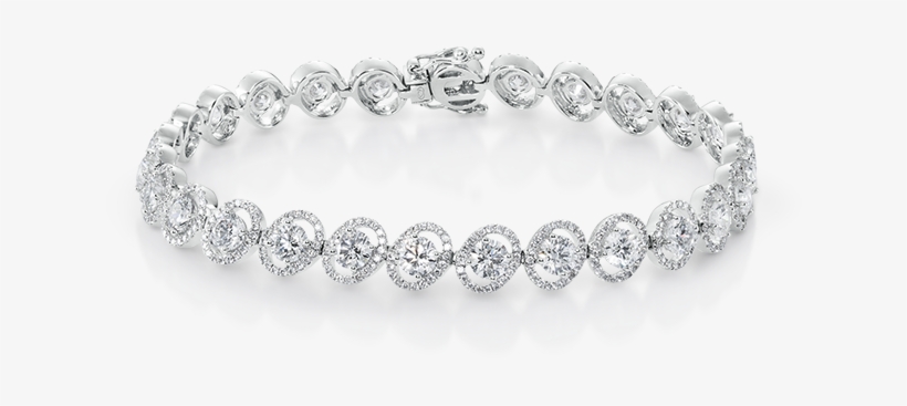 Bracelets Delicate Oval Halo Diamond Tennis Bracelet - Oval Diamond Halo Tennis Bracelet, transparent png