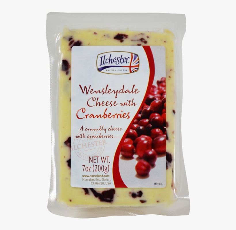 Ilchester Wensleydale Cheese With Cranberries, 7oz - Ilchester Wensleydale Cheese With Cranberry 7oz, transparent png