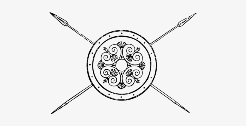 Shield Spear Encapsulated Postscript Computer Icons - Greek Spear And Shield, transparent png