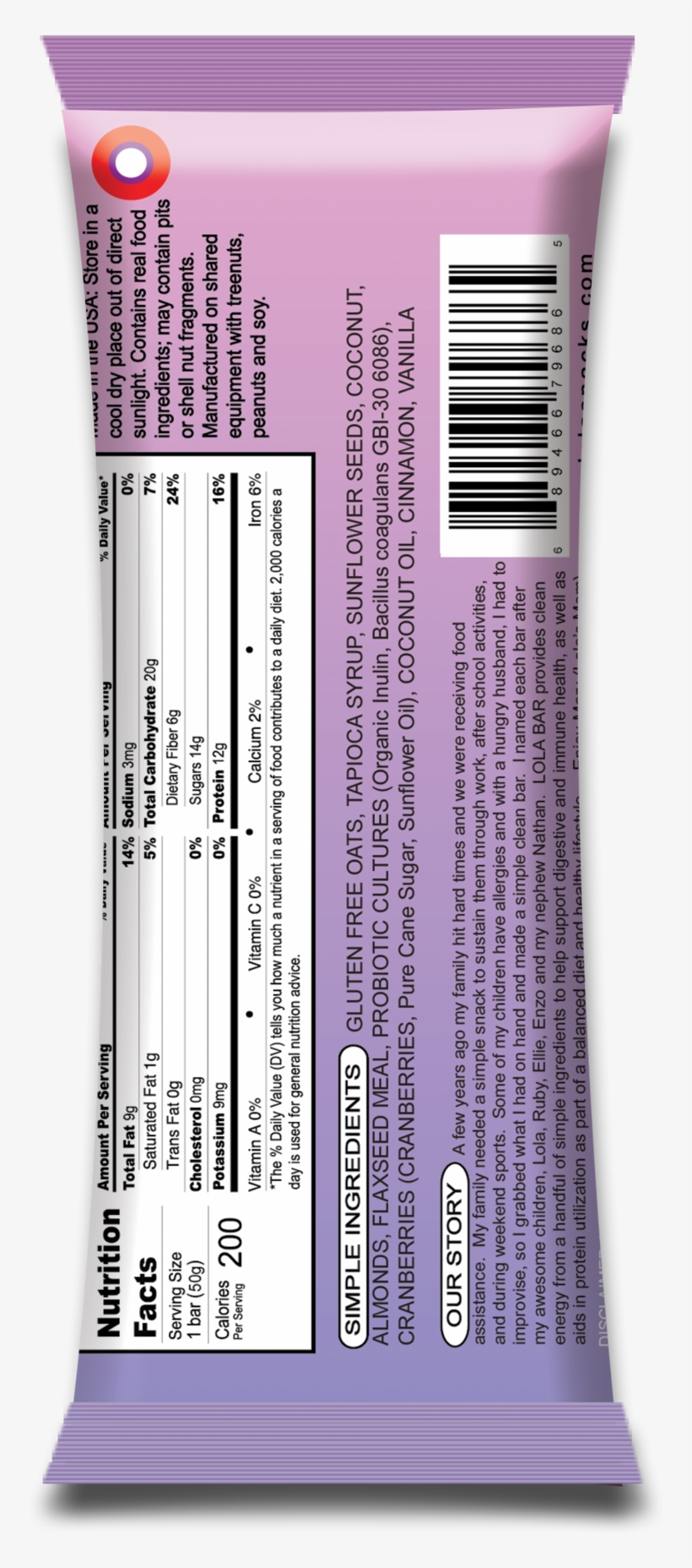 Probiotic Protein Bar Cranberry Almond - Protein Bar, transparent png