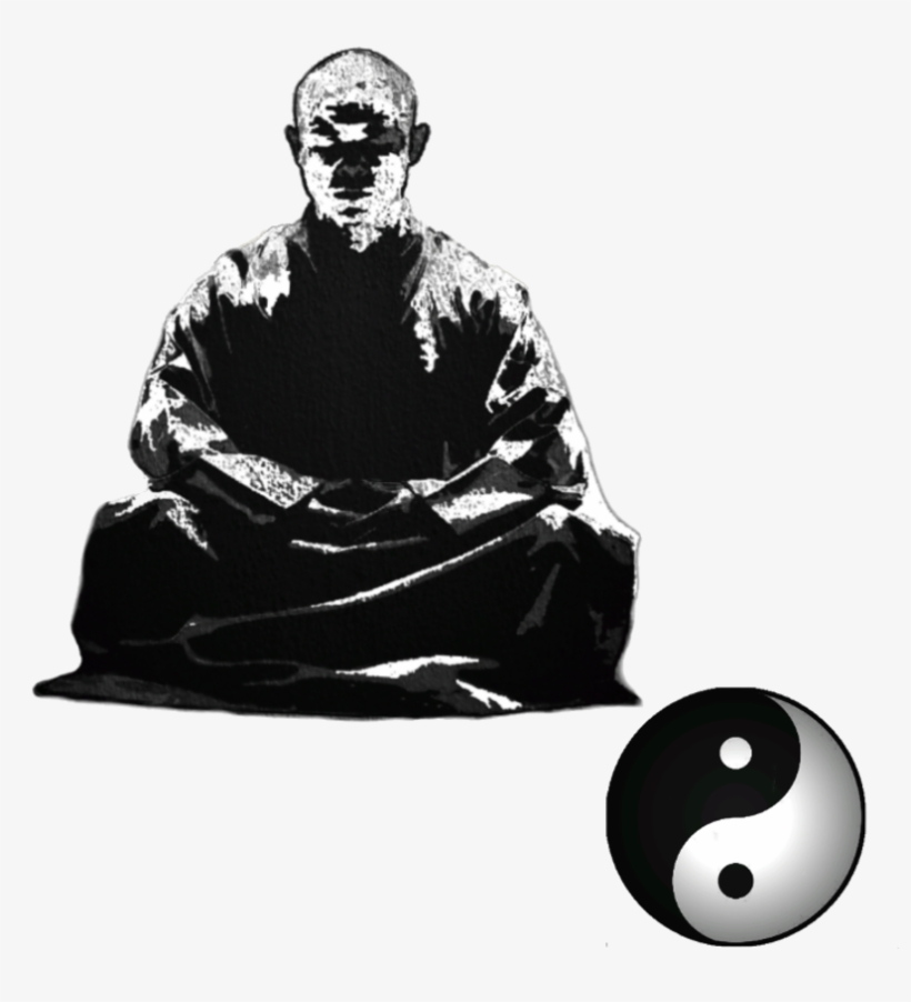 By Donlavon1 On Deviantart - Meditating Monk Black And White, transparent png