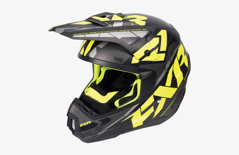 Torque Core Fxr Snowmobile Helmet Black Hivis Charcoal - Fxr Snowmobile Helmets Green And Black, transparent png