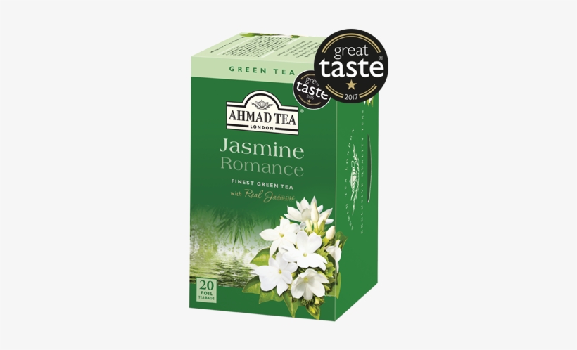 20 Foil Teabags - Ahmad Tea Jasmine Green Tea, transparent png