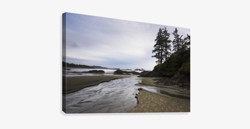 Stream Of Water Flowing On The Beach From The Ocean - Printscapes Wall Art: 36" X 24" Canvas Print With Black, transparent png