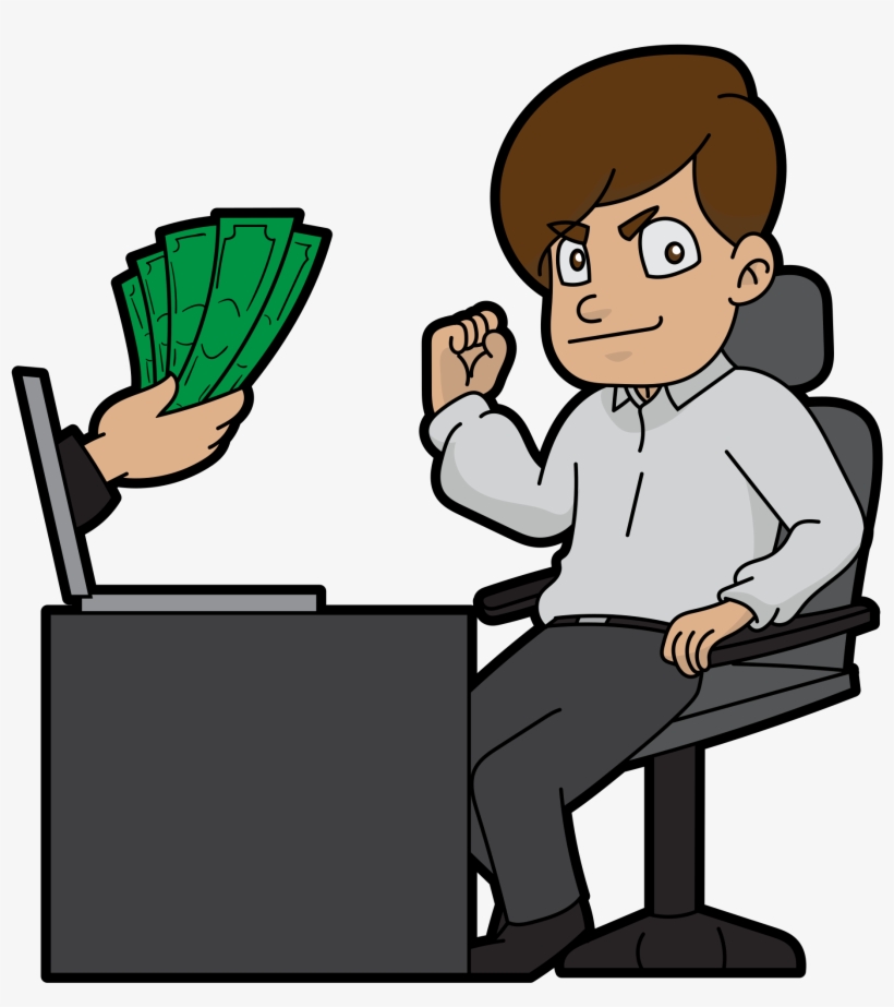 Image Transparent Stock File Guy Succeeds At Making - Money Cartoon Png, transparent png
