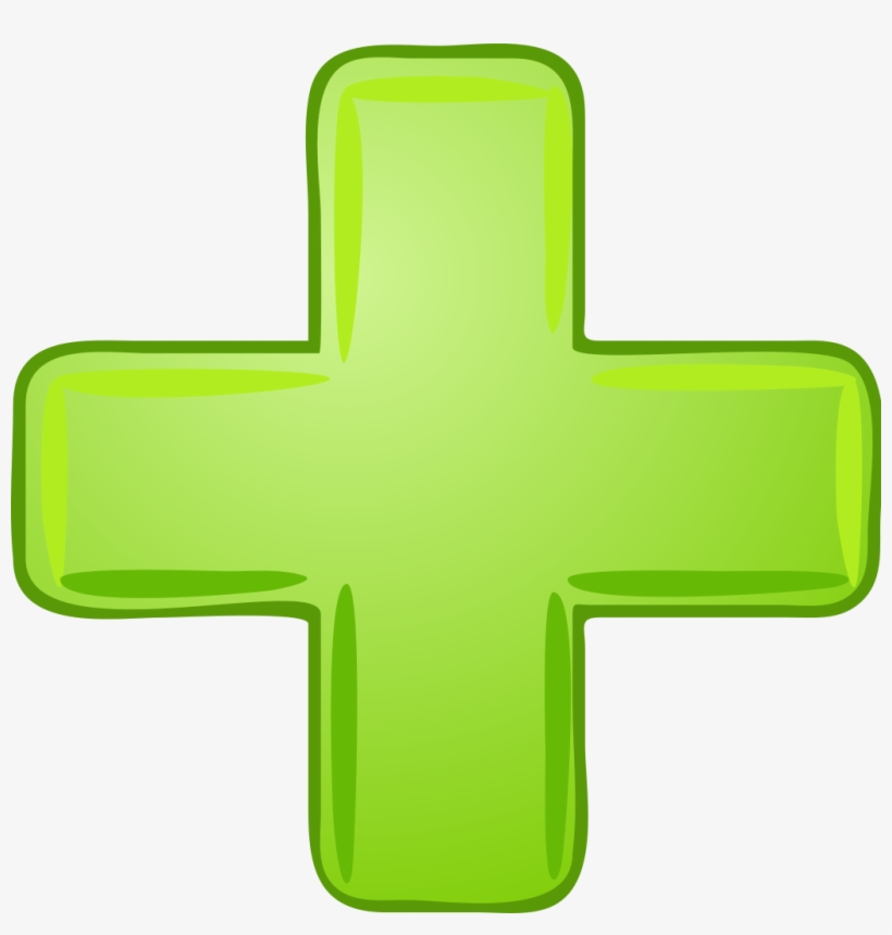 File - Green Cross - Svg - Green Plus Sign, transparent png