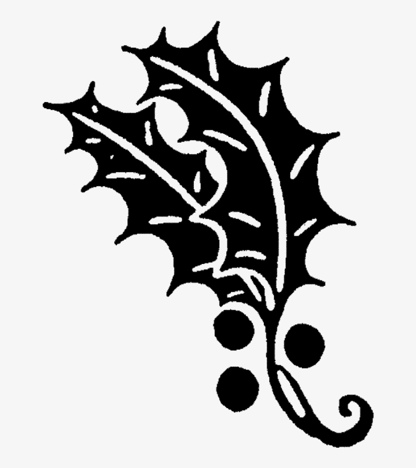 Holly Leaf Rubber Stamp - Drawing, transparent png