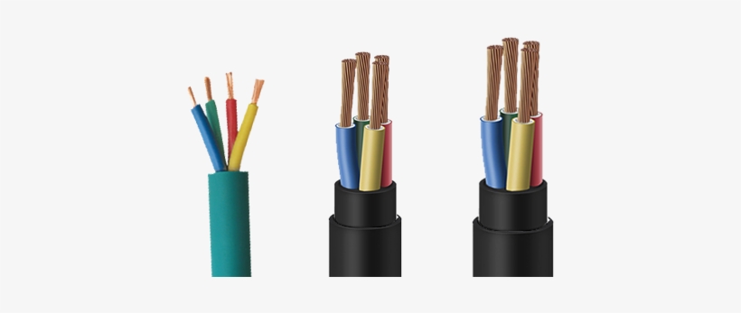 Pvc 4 Core Submersible Round Cable - 4 Core Cable Png, transparent png
