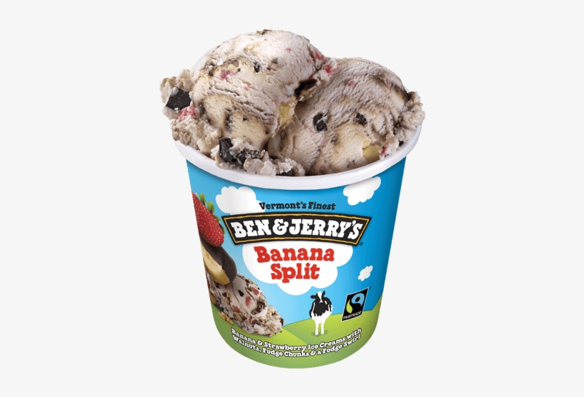 Banana Split Pint - Ben And Jerry's Banana Split, transparent png