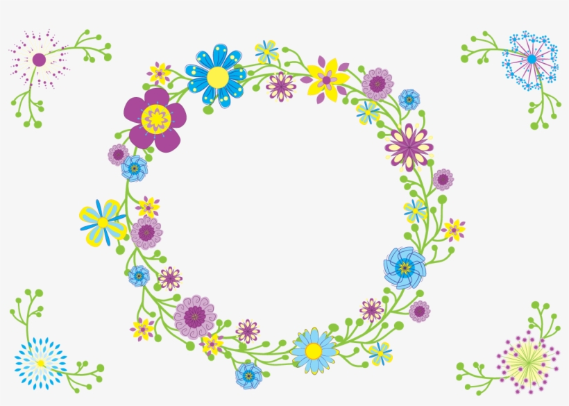 Vector Flowers Circle - Flannel, transparent png