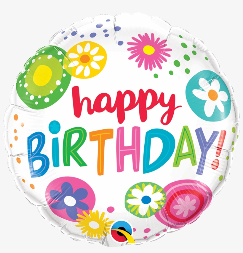 Birthday Floral Foil Balloon, transparent png