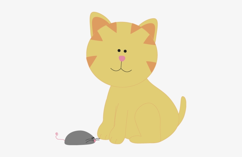 Kitten And Mouse - Clip Art, transparent png