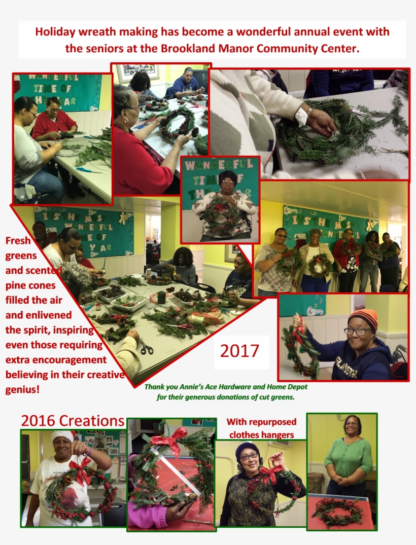 Holiday Wreath Making At Brookland Manor - Collage, transparent png