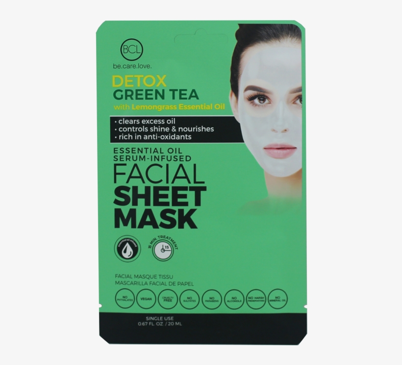 Essential Oil Facial Sheet Mask Green Tea - Facial, transparent png