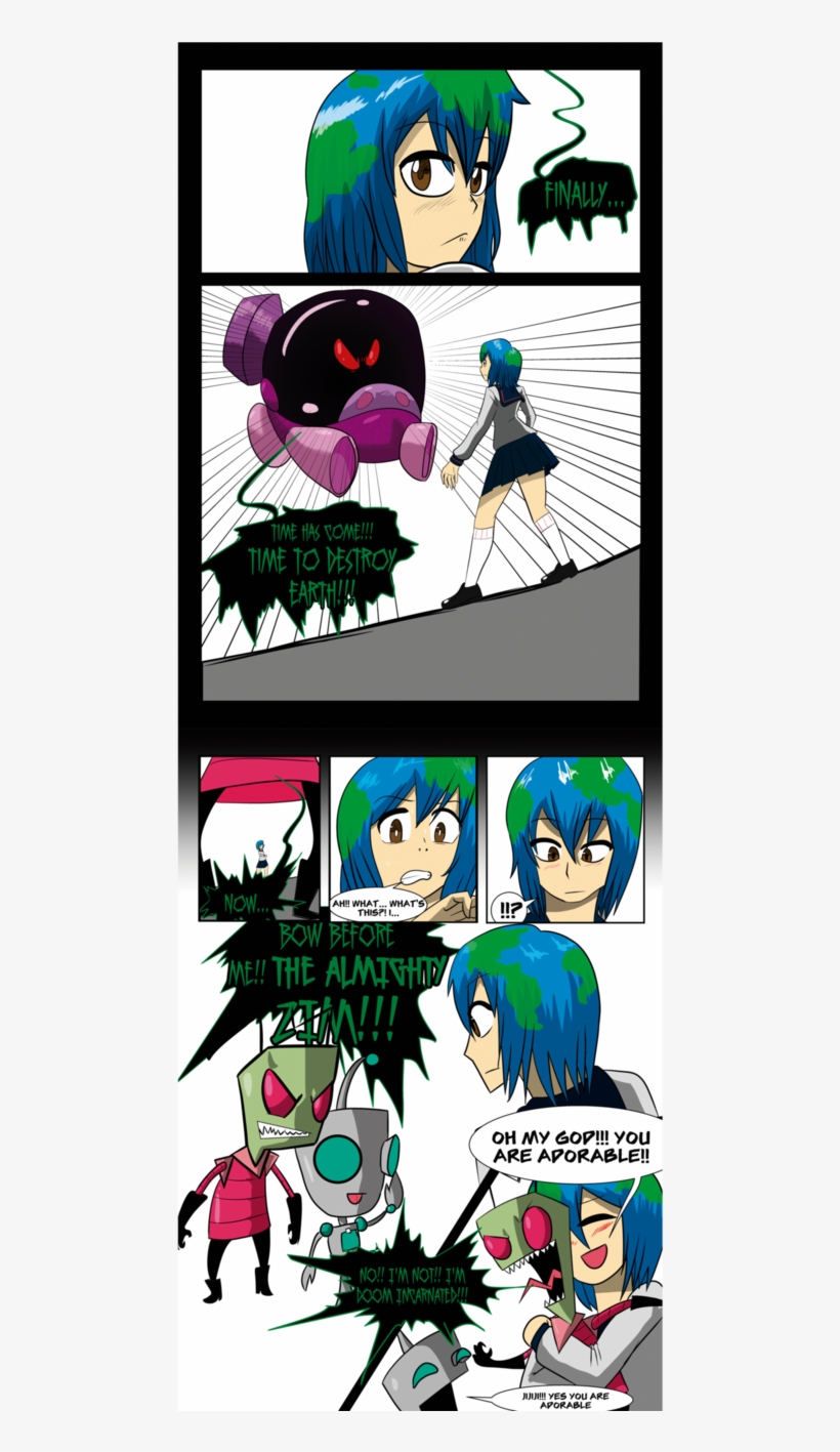 Earth Chan Meets Invader Zim By Manny G Estella - Earth Chan Evil, transparent png