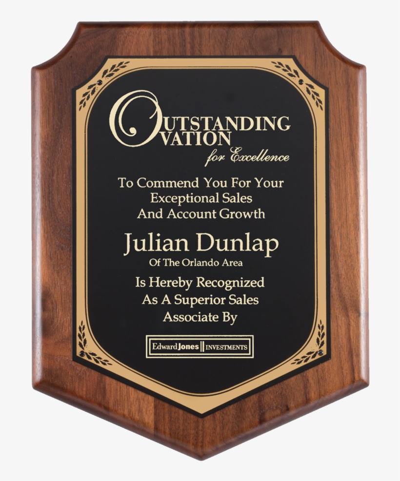 Walnut Plaque With Black Brass Engraving Plate - Pc582, transparent png
