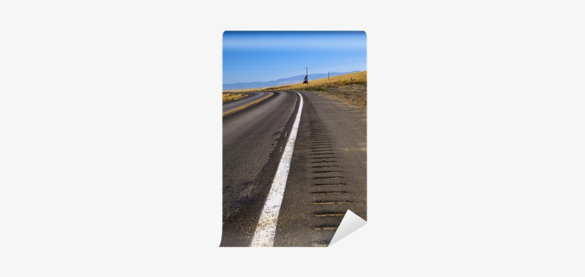 Painted White Line On Curved Road Wall Mural • Pixers® - Freeway, transparent png