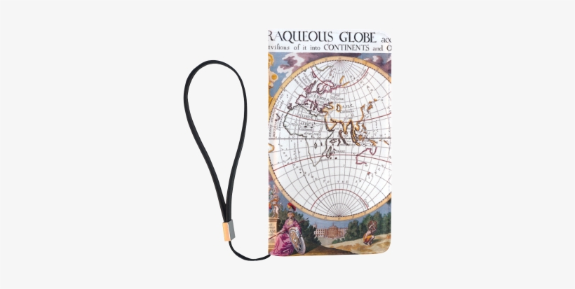 A New Map Of The Terraqueous Globe Men's Clutch Purse - Art Print: Wells' Stereographic Projection Of The World, transparent png