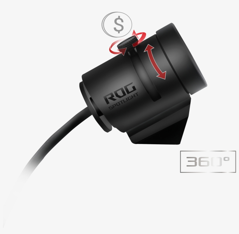 Fully Rotatable - Asus Rog Spotlight Aura Sync Review, transparent png